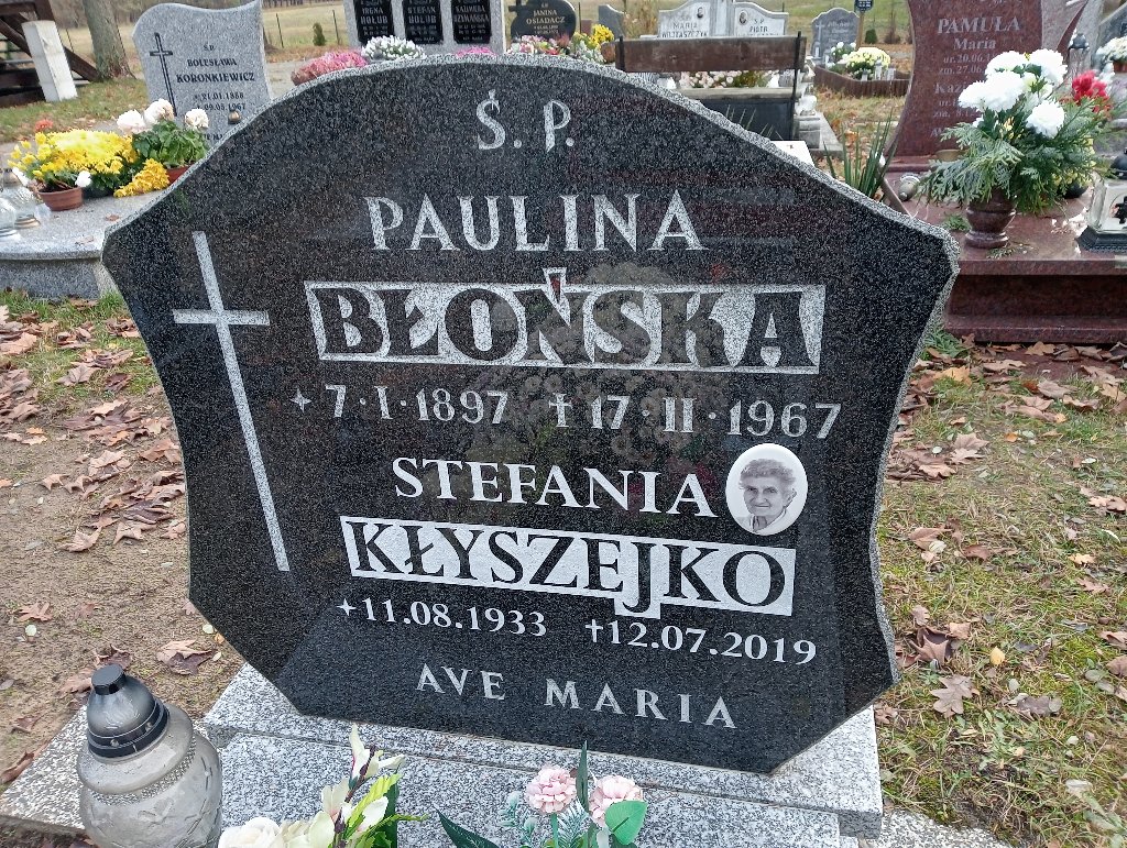 Paulina Błońska 1897 Nowe Warpno - Grobonet - Wyszukiwarka osób pochowanych